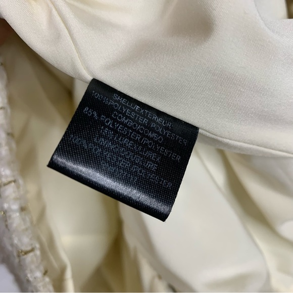 Badgley Mischka Lace And Tweed Gold Metallic Dress Size 8 - Picture 16 of 16